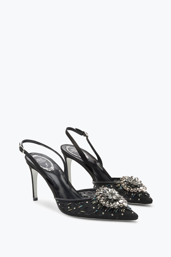 joyas barbara negro slingback 80 rene caovilla