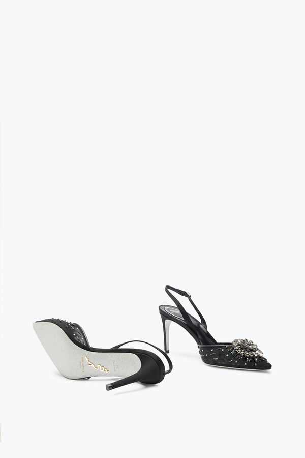 joyas barbara negro slingback 80 rene caovilla