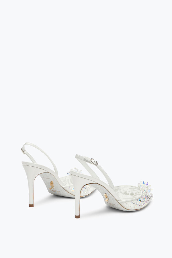 joyas de cenicienta blanca slingback 80 rene caovilla