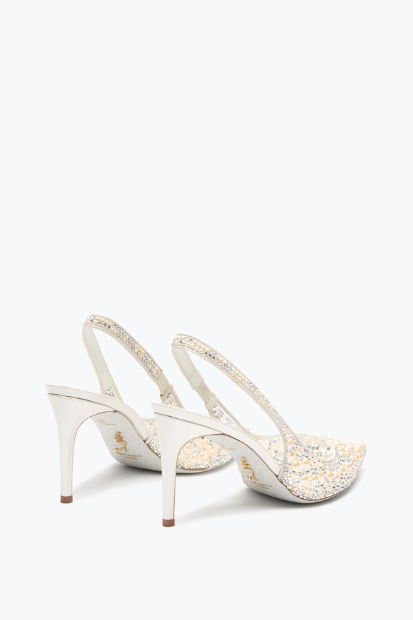 joyas de perlas blancas slingback 80 rene caovilla