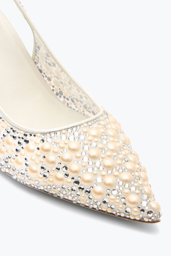 joyas de perlas blancas slingback 80 rene caovilla