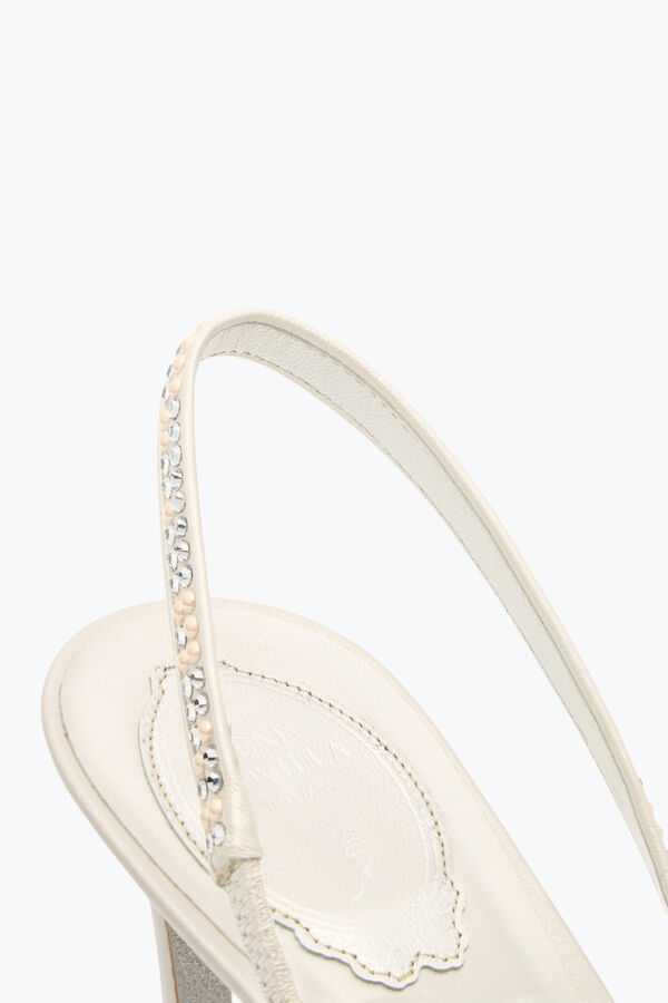 joyas de perlas blancas slingback 80 rene caovilla