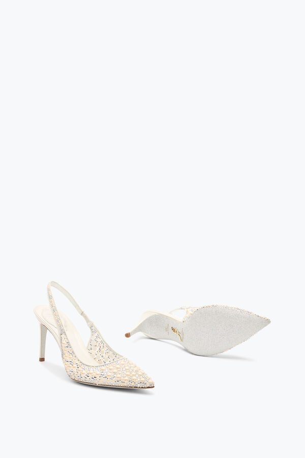 joyas de perlas blancas slingback 80 rene caovilla