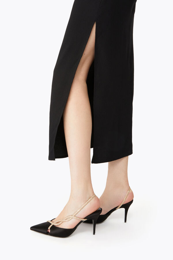 joyas de la trenza de negros y de oro slingback 80 rene caovilla