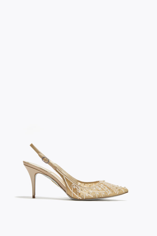 en pedrería preciosa miel slingback 80 rene caovilla