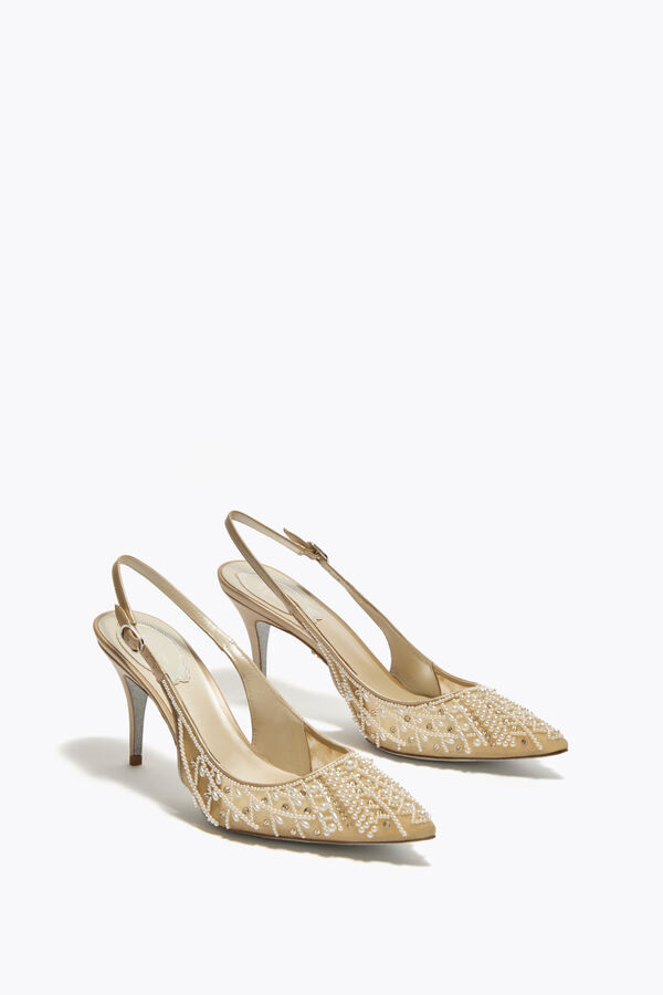 en pedrería preciosa miel slingback 80 rene caovilla
