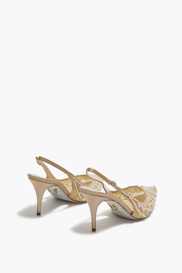 en pedrería preciosa miel slingback 80 rene caovilla