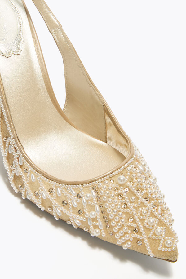 en pedrería preciosa miel slingback 80 rene caovilla