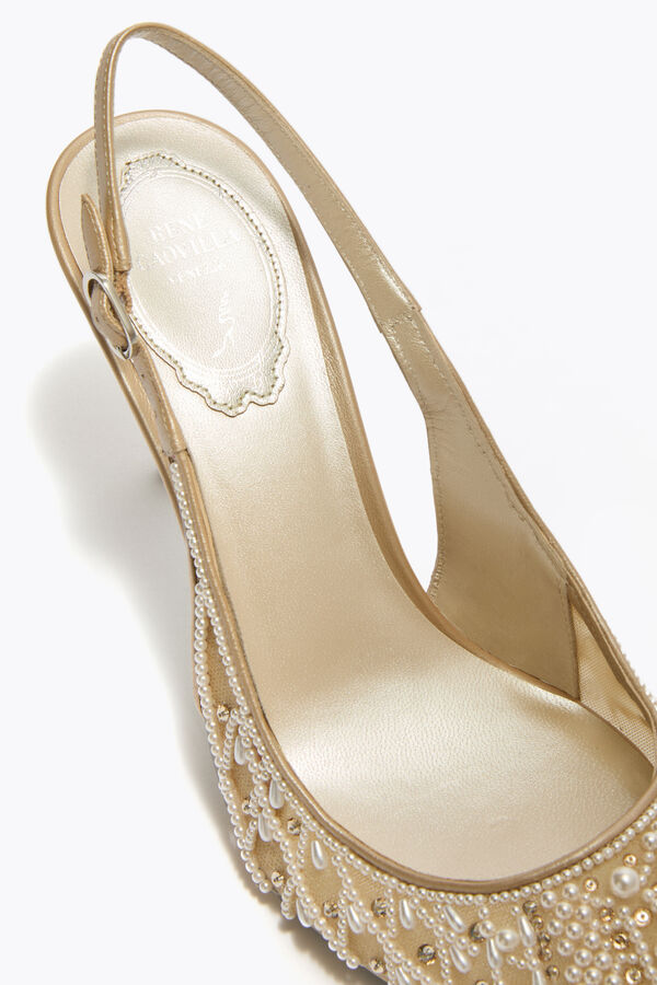 en pedrería preciosa miel slingback 80 rene caovilla