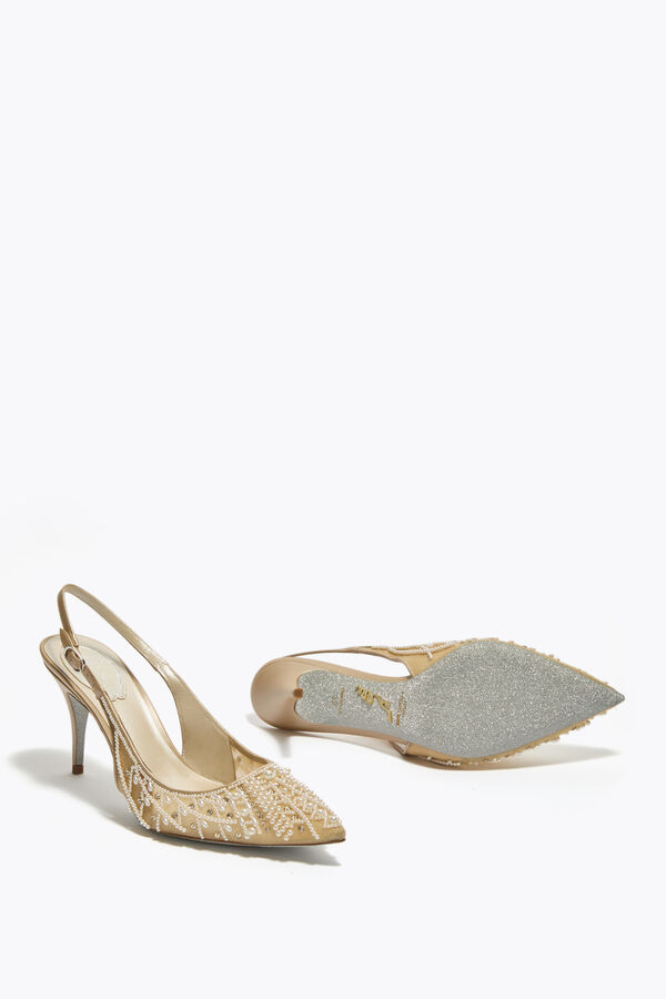 en pedrería preciosa miel slingback 80 rene caovilla