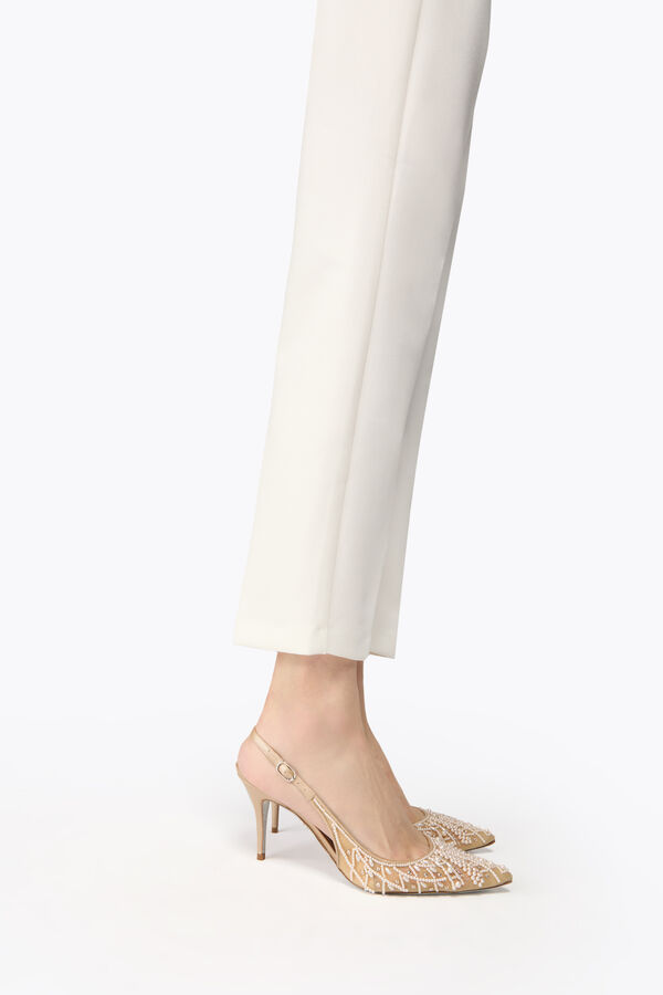 en pedrería preciosa miel slingback 80 rene caovilla