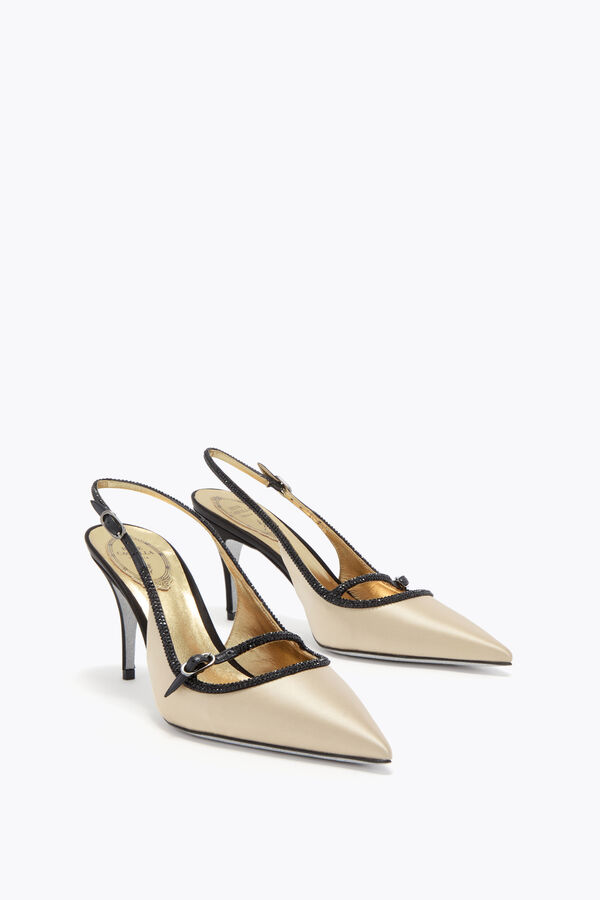 joyas de lirio negro y champagne slingback 80 rene caovilla