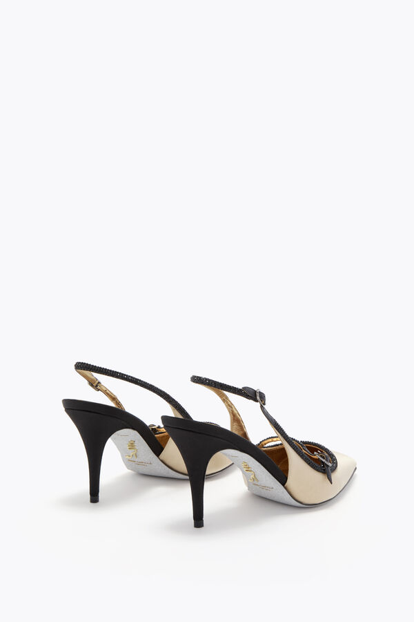 joyas de lirio negro y champagne slingback 80 rene caovilla