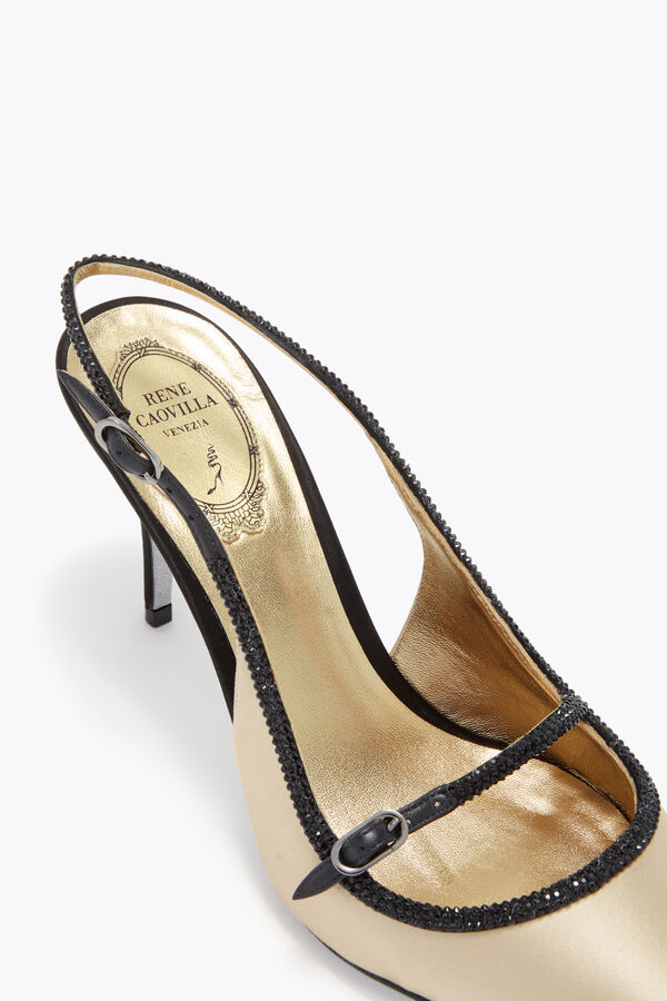joyas de lirio negro y champagne slingback 80 rene caovilla