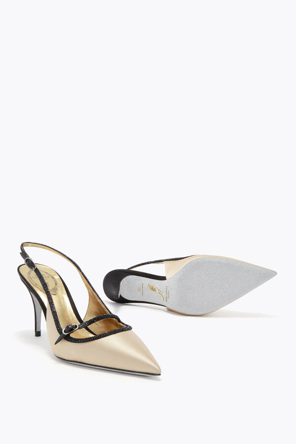 joyas de lirio negro y champagne slingback 80 rene caovilla