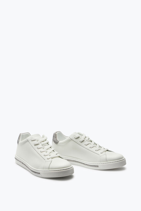 joyas xtra blanco y plata de la zapatilla de deporte 15 rene caovilla