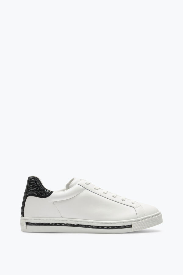 joyas xtra blanco-negro de la zapatilla de deporte con cristales de 15 rene caovilla