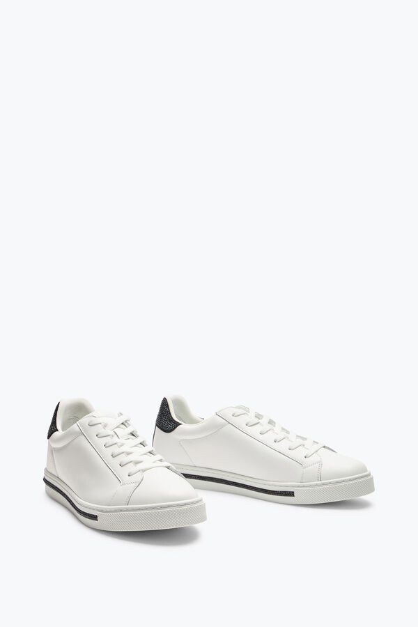 joyas xtra blanco-negro de la zapatilla de deporte con cristales de 15 rene caovilla