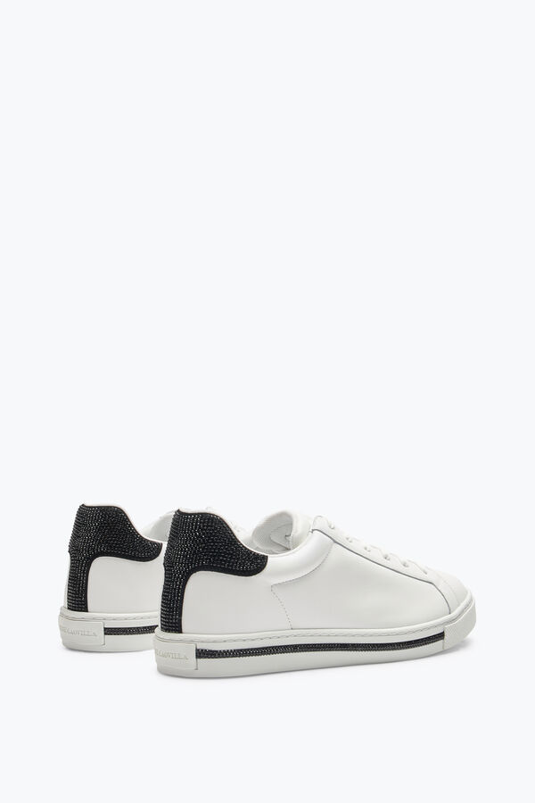 joyas xtra blanco-negro de la zapatilla de deporte con cristales de 15 rene caovilla