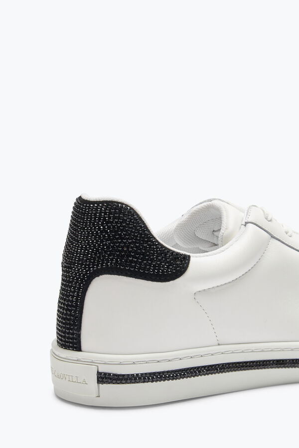 joyas xtra blanco-negro de la zapatilla de deporte con cristales de 15 rene caovilla