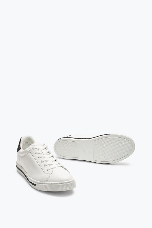 joyas xtra blanco-negro de la zapatilla de deporte con cristales de 15 rene caovilla