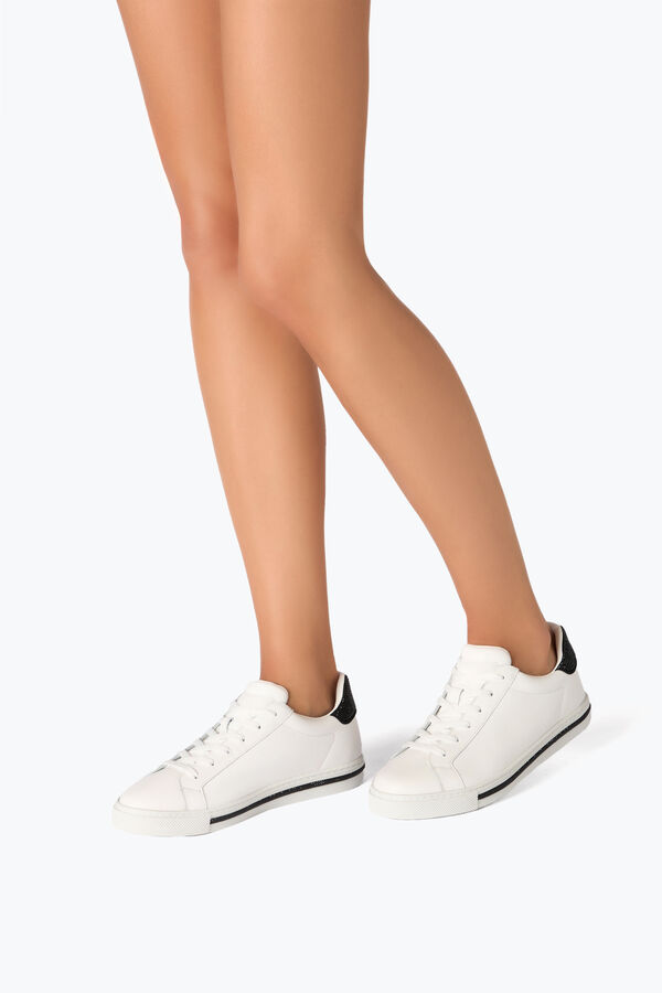 joyas xtra blanco-negro de la zapatilla de deporte con cristales de 15 rene caovilla