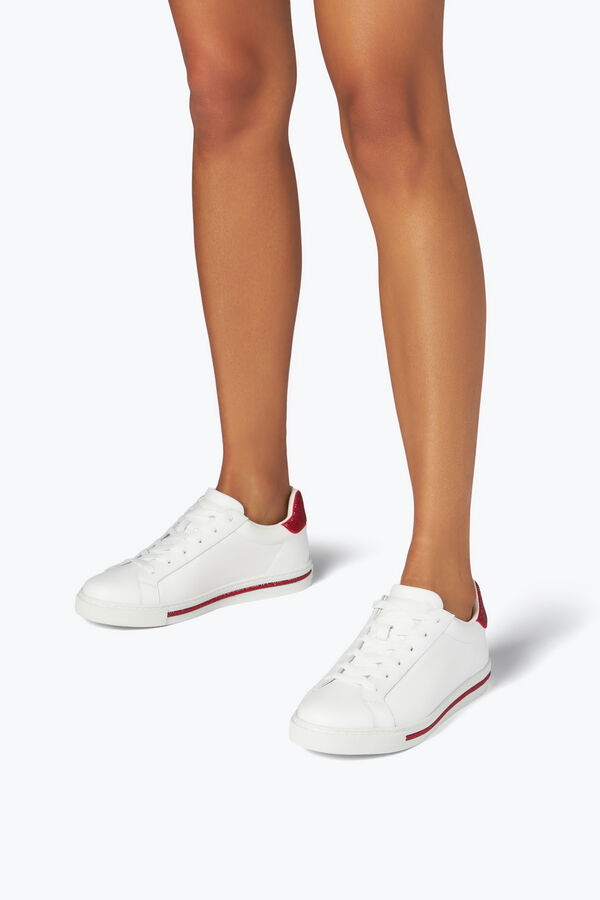 joyas xtra cristal blanco-rojo de la zapatilla de deporte 15 rene caovilla