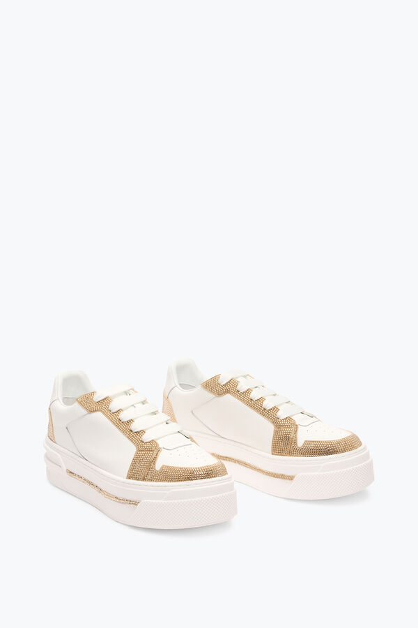 joyas xtra de oro blanco de la zapatilla de deporte con cristales 50 rene caovilla