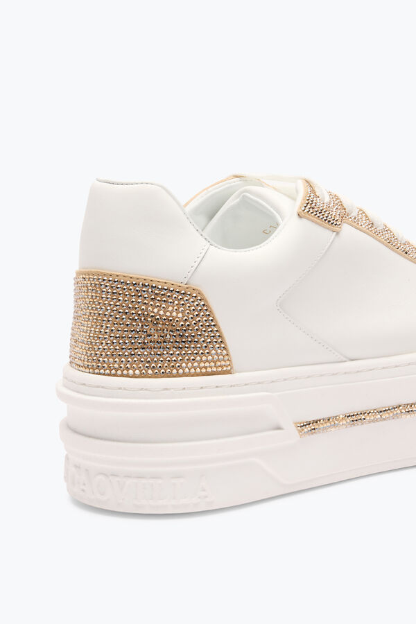 joyas xtra de oro blanco de la zapatilla de deporte con cristales 50 rene caovilla