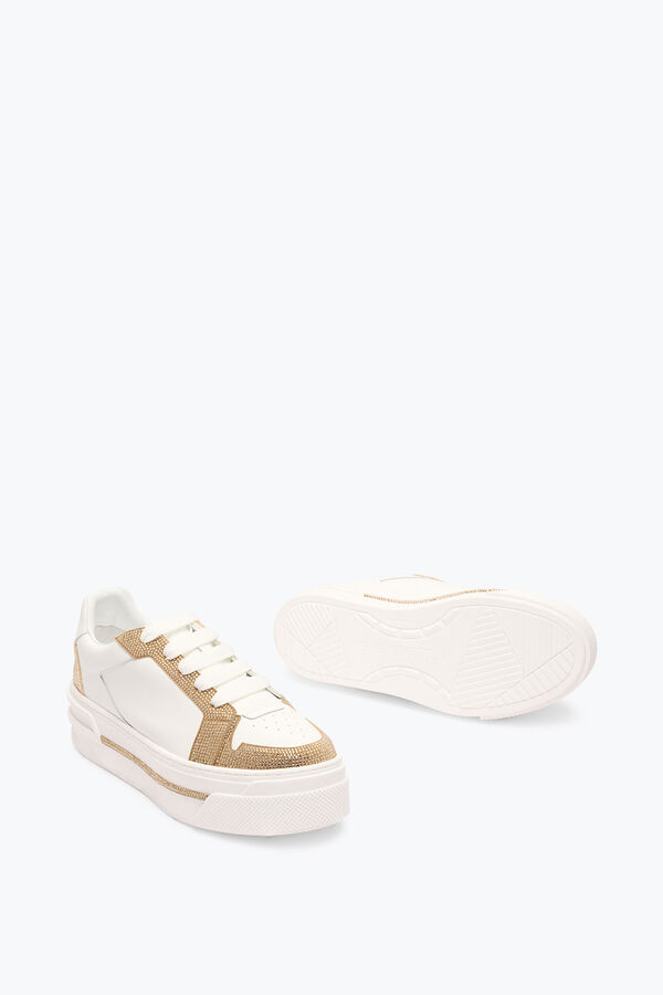 joyas xtra de oro blanco de la zapatilla de deporte con cristales 50 rene caovilla