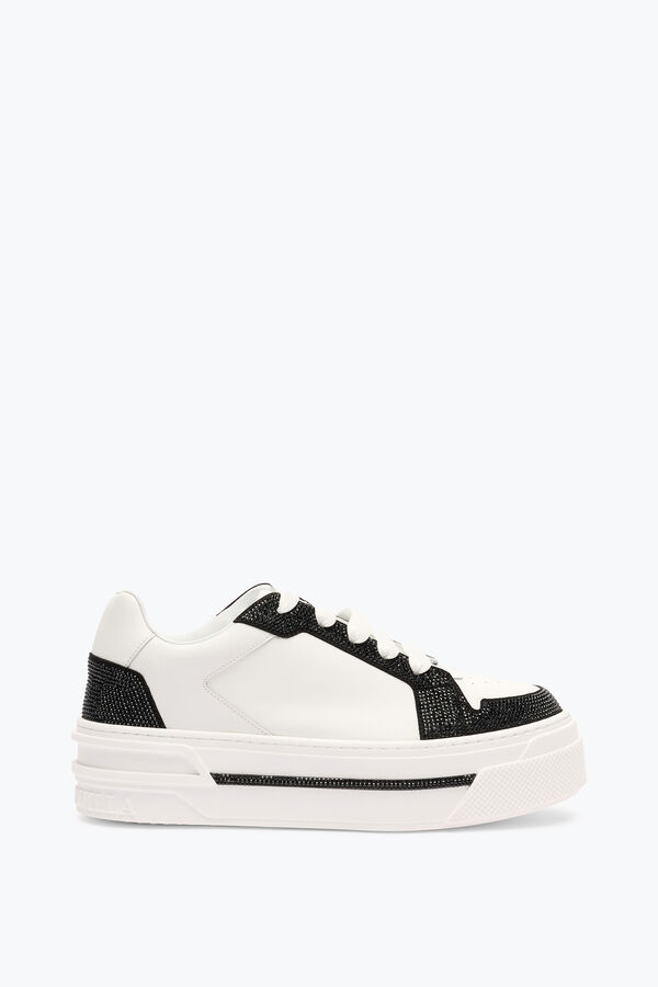 joyas xtra blanco-negro de la zapatilla de deporte con cristales 50 rene caovilla