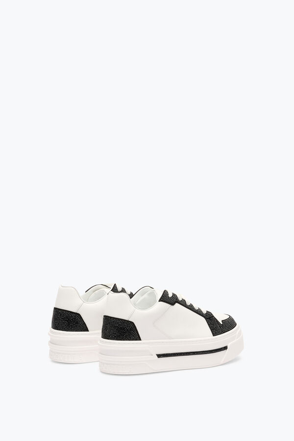 joyas xtra blanco-negro de la zapatilla de deporte con cristales 50 rene caovilla