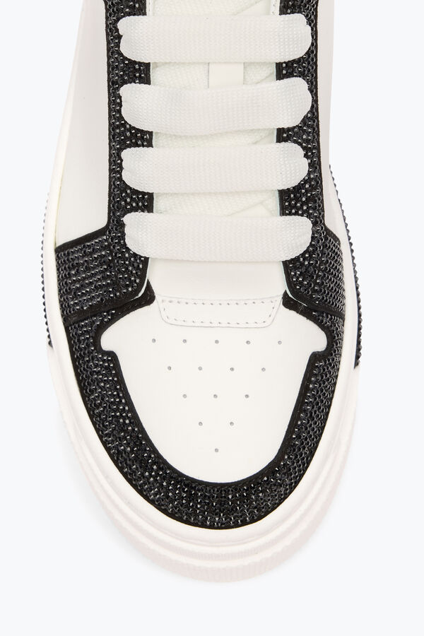 joyas xtra blanco-negro de la zapatilla de deporte con cristales 50 rene caovilla