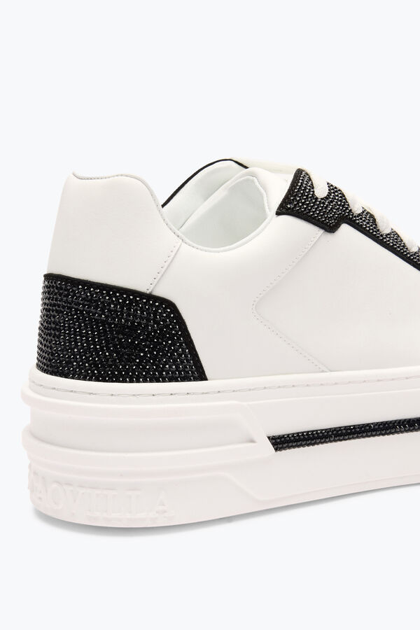 joyas xtra blanco-negro de la zapatilla de deporte con cristales 50 rene caovilla