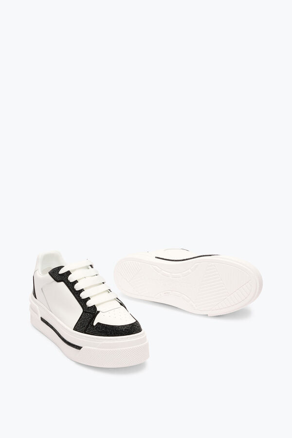 joyas xtra blanco-negro de la zapatilla de deporte con cristales 50 rene caovilla