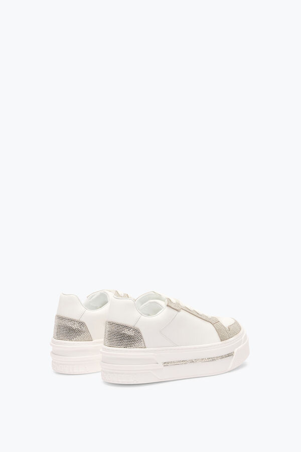 joyas xtra blanco-plata de la zapatilla de deporte con cristales 50 rene caovilla