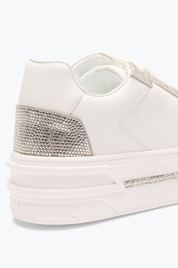 joyas xtra blanco-plata de la zapatilla de deporte con cristales 50 rene caovilla